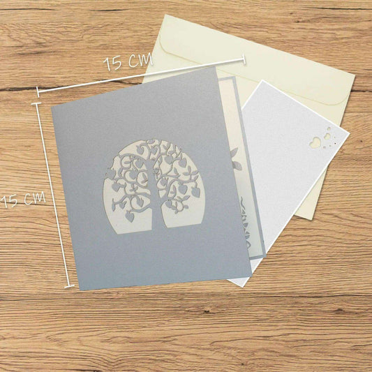 25. Hochzeitstag, Silberne Hochzeit Karte 3D Pop-Up - Silberhochzeit, Baum, N86 - LINPopUp