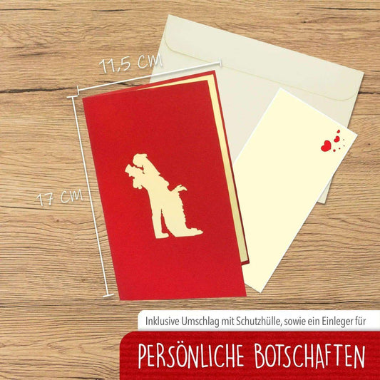 Hochzeitskarte Pop Up 3D - Glückwunschkarte zur Hochzeit, Brautpaar Mr./Mrs., N311 - LINPopUp