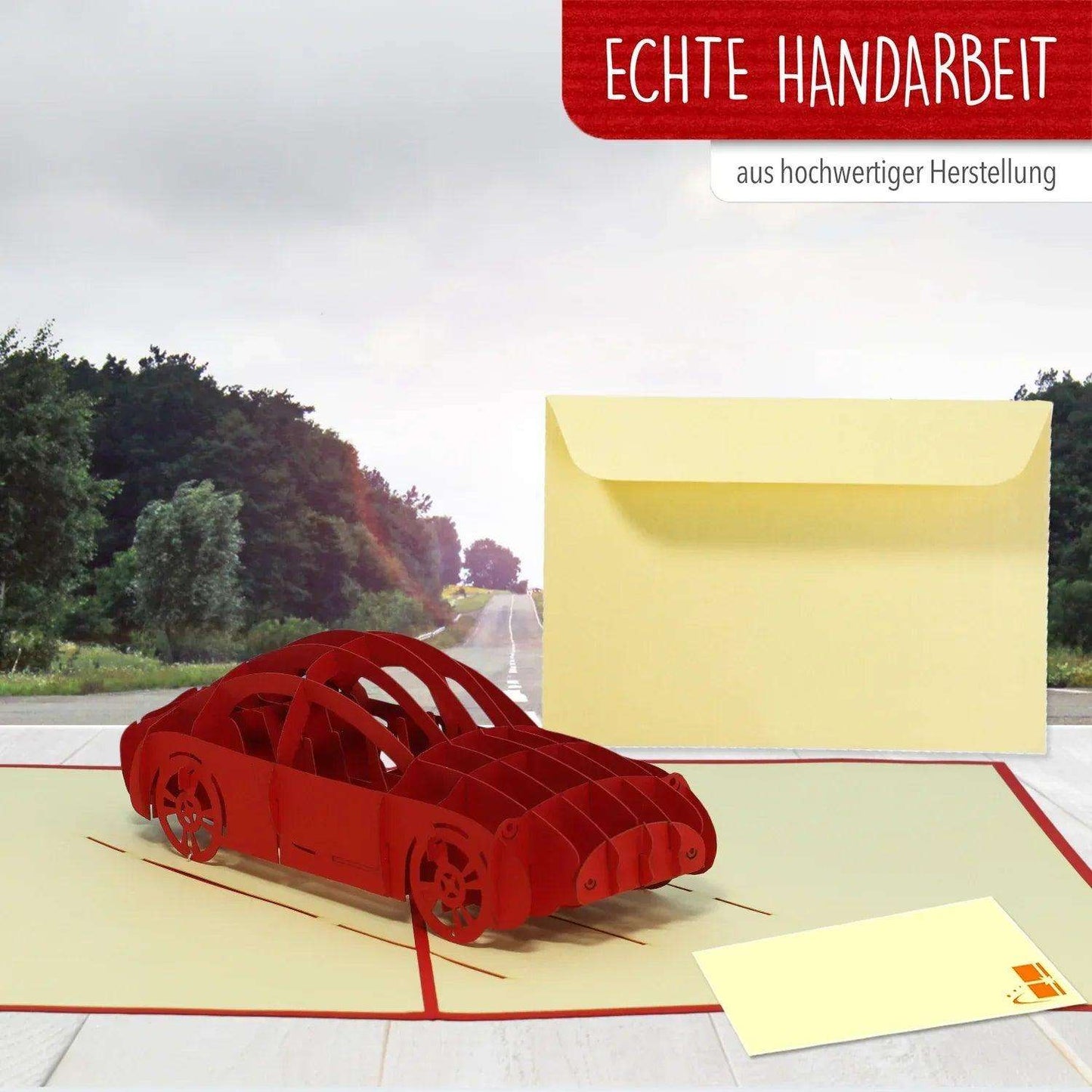 3D Pop-Up Karte Auto - Grußkarte, Geburtstagskarte, Geschenkidee, Männer, Junge & Technik-Fans, N260 - LINPopUp