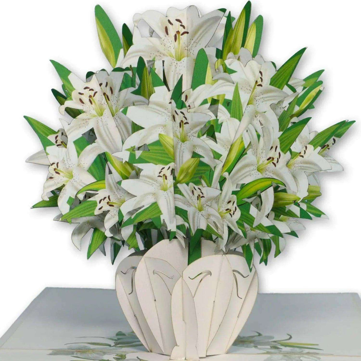 3D Pop-Up Karte Blumenkarte, Blumenstrauß, Weiße Lilien, N500 - LINPopUp