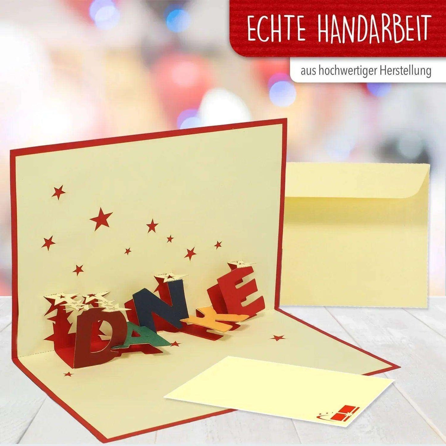 3D Pop-Up Karte Danke mit Sternen, N30 - LINPopUp