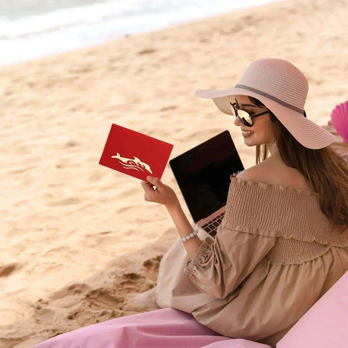 3D Pop-Up Karte Urlaub & Entspannung, Delfin, N139 - LINPopUp