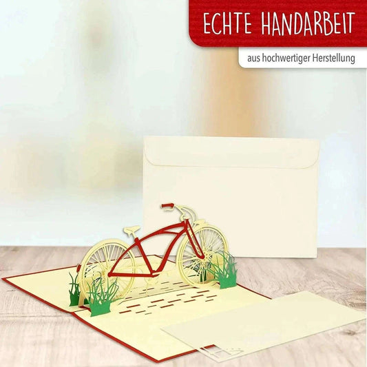 3D Pop-Up Karte Fahrrad - kreative Grußkarte für Radfahrer, N155 - LINPopUp