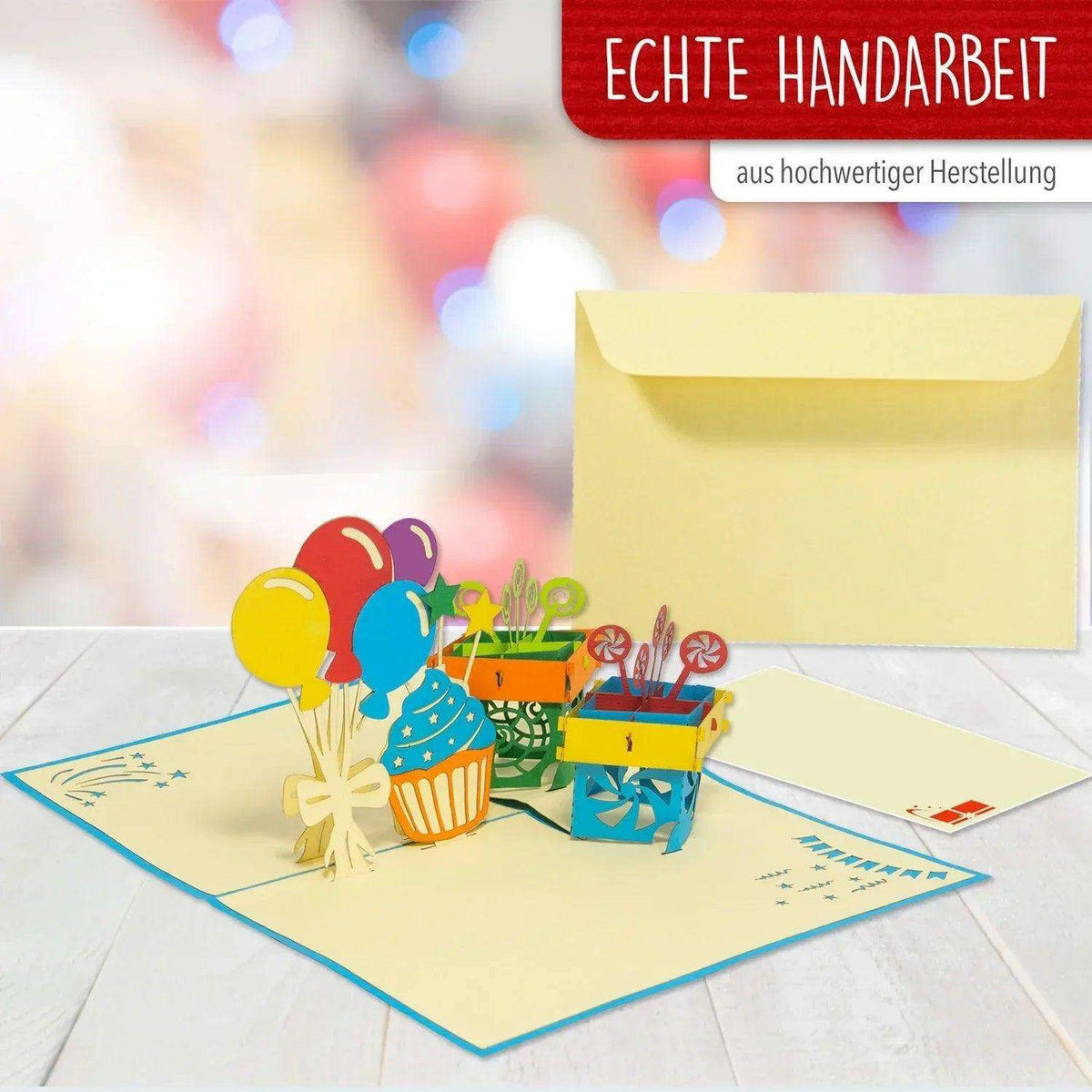3D Pop-Up Karte Geburtstag Luftballons, N37 - LINPopUp
