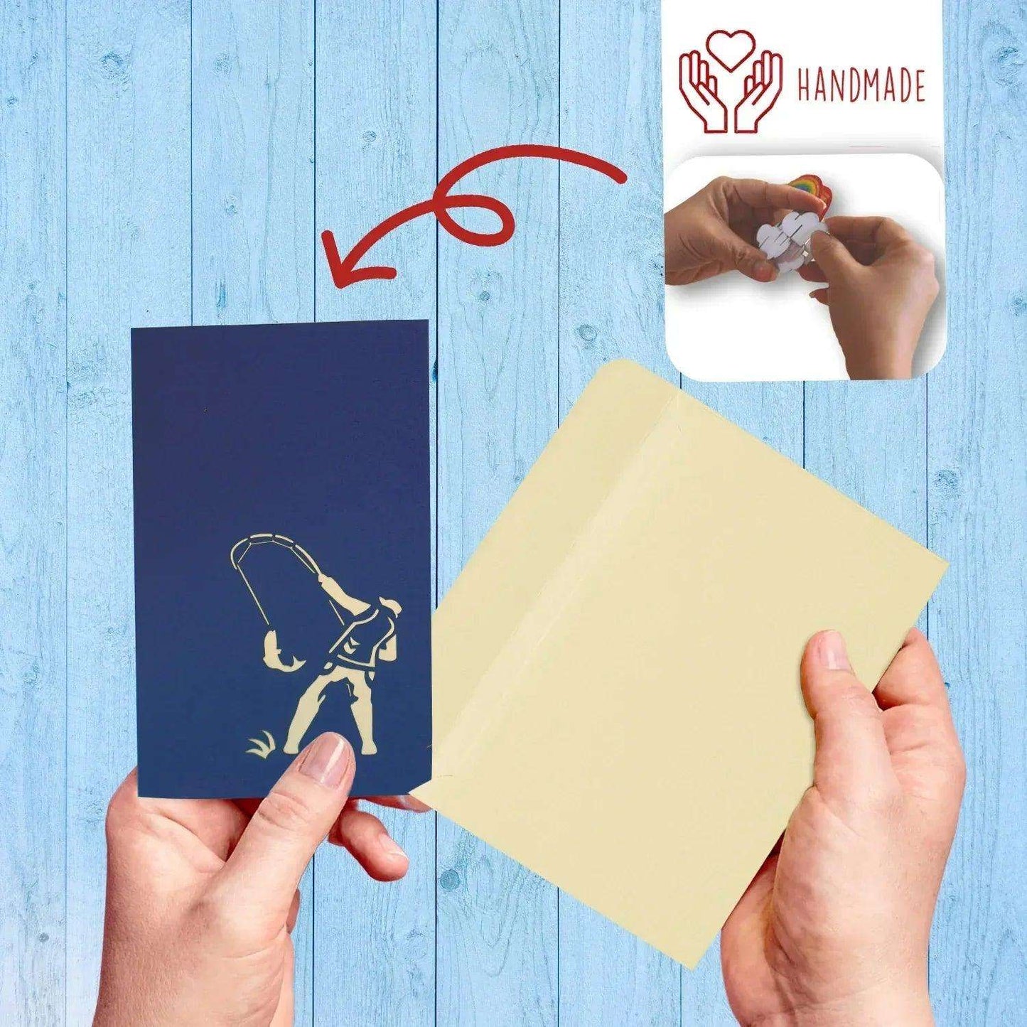 3D Pop-Up Karte Urlaub & Entspannung, Angeln, N105 - LINPopUp