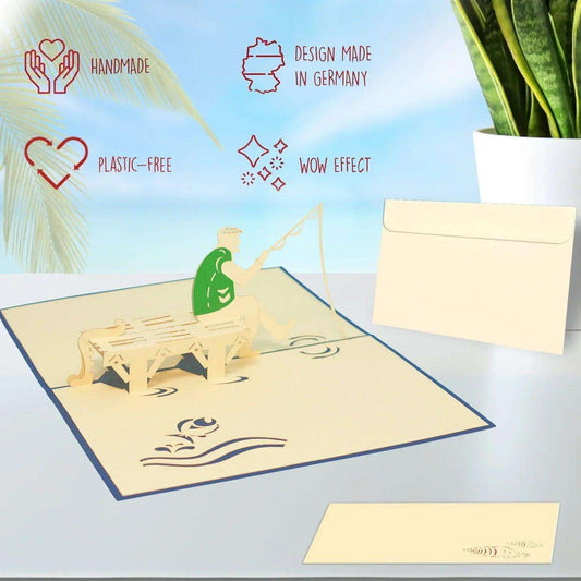 3D Pop-Up Karte Urlaub & Entspannung, Angeln, N105 - LINPopUp