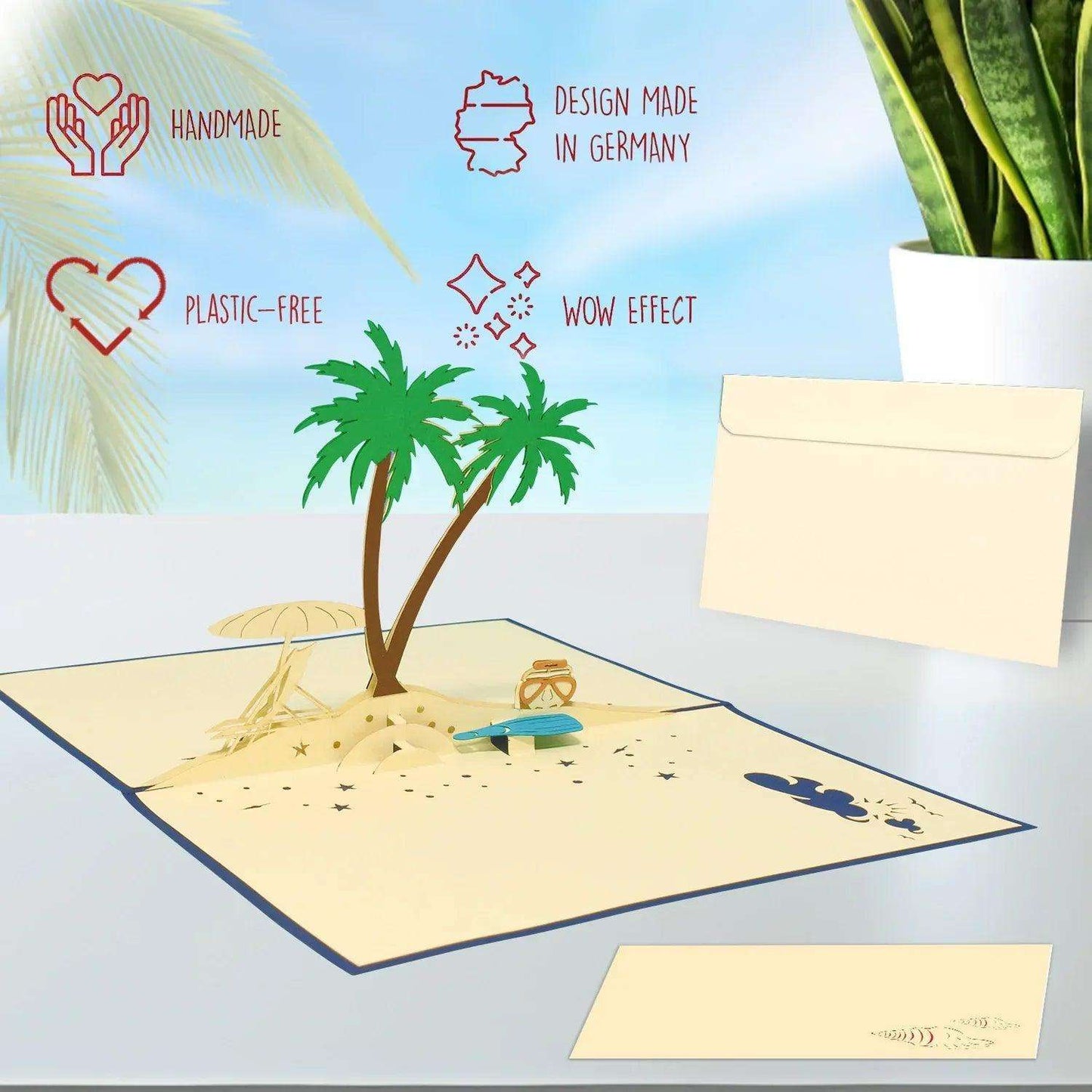 3D Pop-Up Karte Urlaub & Entspannung, Schnorcheln, N109 - LINPopUp