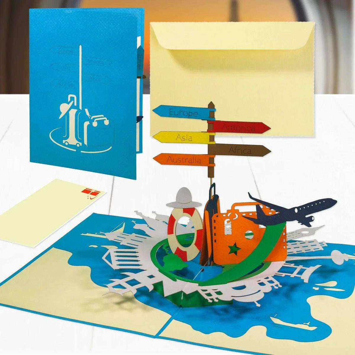 Rotierende 3D Pop-Up Karte - Urlaub Reise Gutschein, N112 - LINPopUp