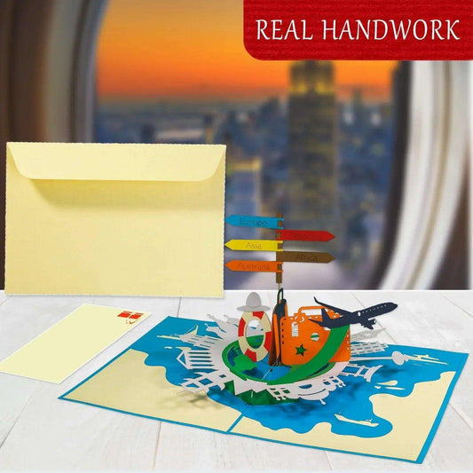 Rotierende 3D Pop-Up Karte - Urlaub Reise Gutschein, N112 - LINPopUp