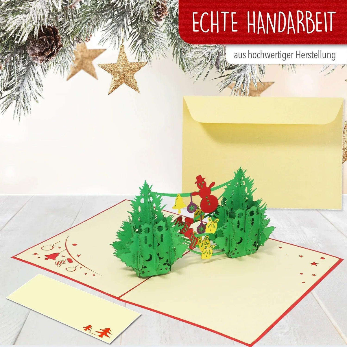 Pop Up Weihnachtskarte 3D - Tannenbaum, Weihnachtsbaum, Weihnachtsbäume, N449 - LINPopUp