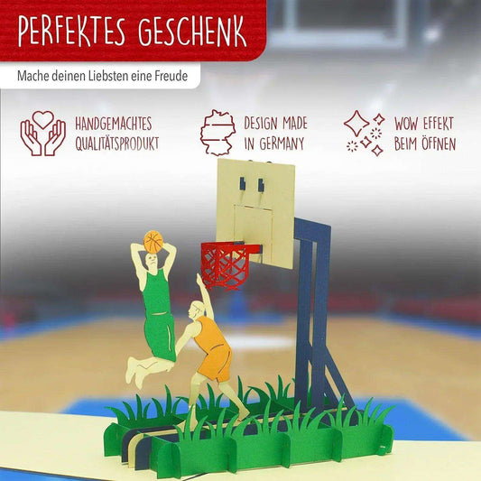 3D Pop-Up Karte Basketball Basketballfeld, N269 - LINPopUp