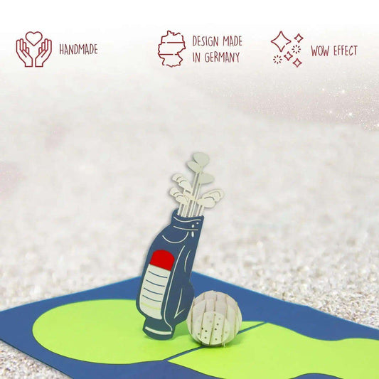 3D Pop-Up Karte Golf Golfschläger, N213 - LINPopUp