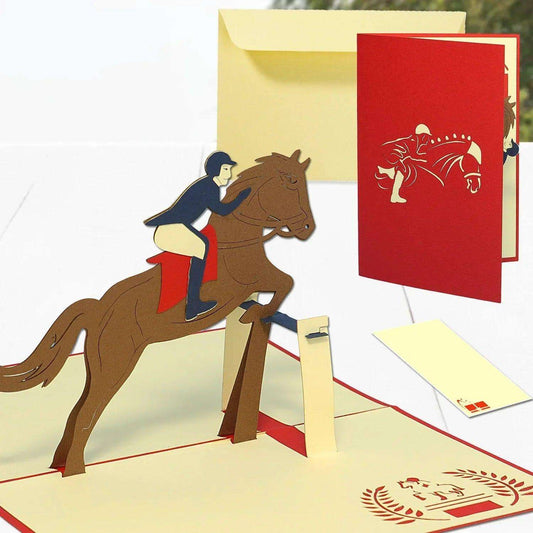 3D Pop-Up Karte Pferd Reiter, N273 - LINPopUp