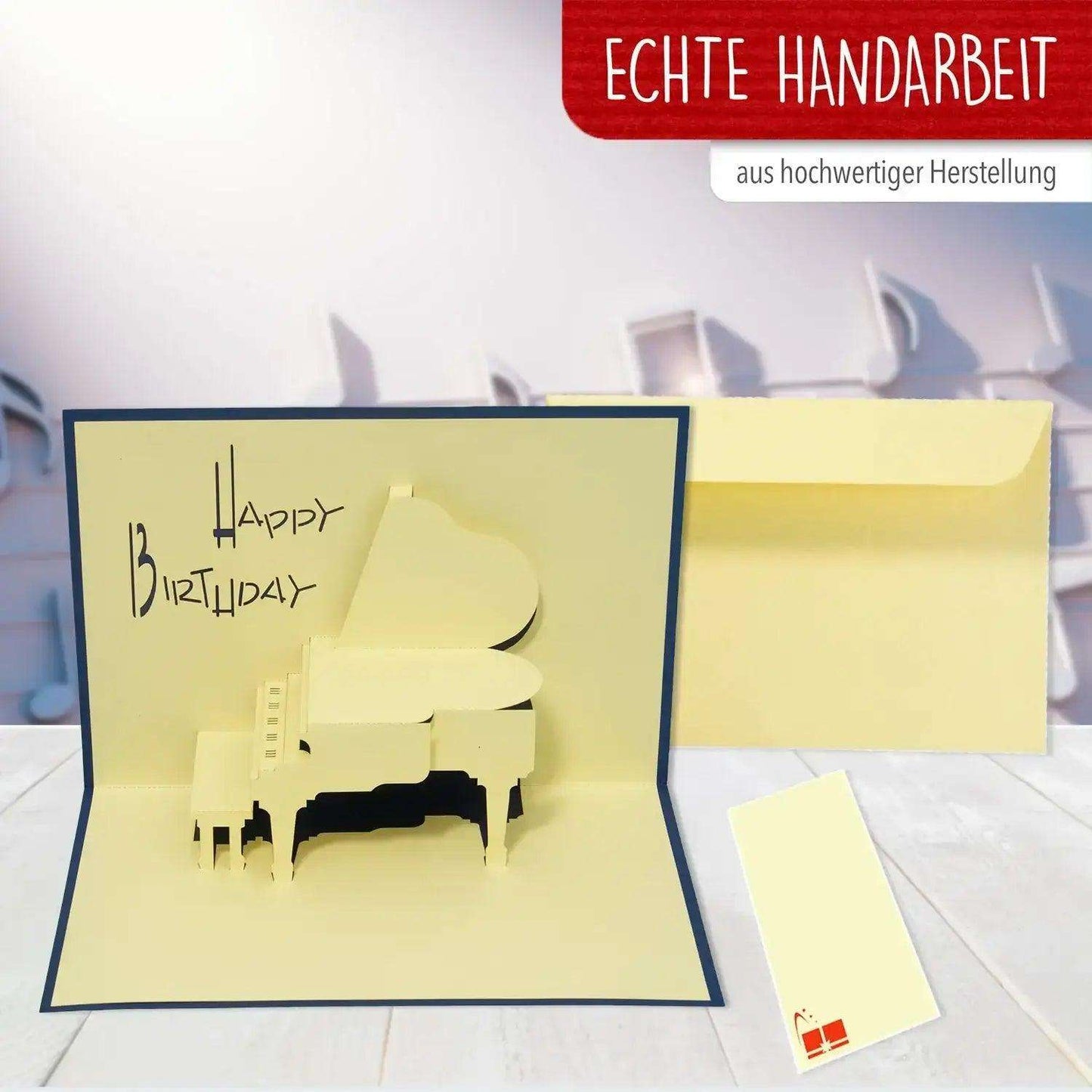3D Pop-Up Karte Piano Klavier, N5 - LINPopUp