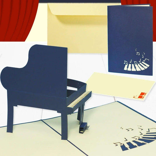 3D Pop-Up Karte Piano Klavier, N129 - LINPopUp