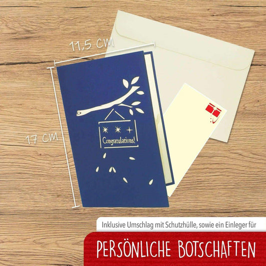 3D Pop-Up Karte Uhu Doktorhut Congratulations, N230 - LINPopUp
