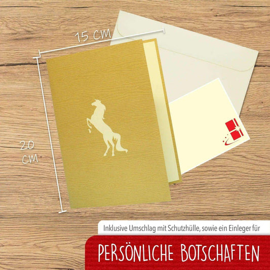 3D Pop-Up Karte Wildpferde, N143 - LINPopUp