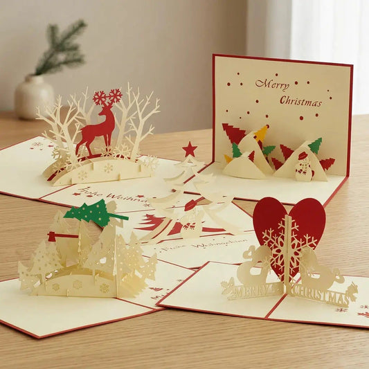 5er-Sparset Weihnachtskarten – Winterwald | LINPopUp LINPopUp S12