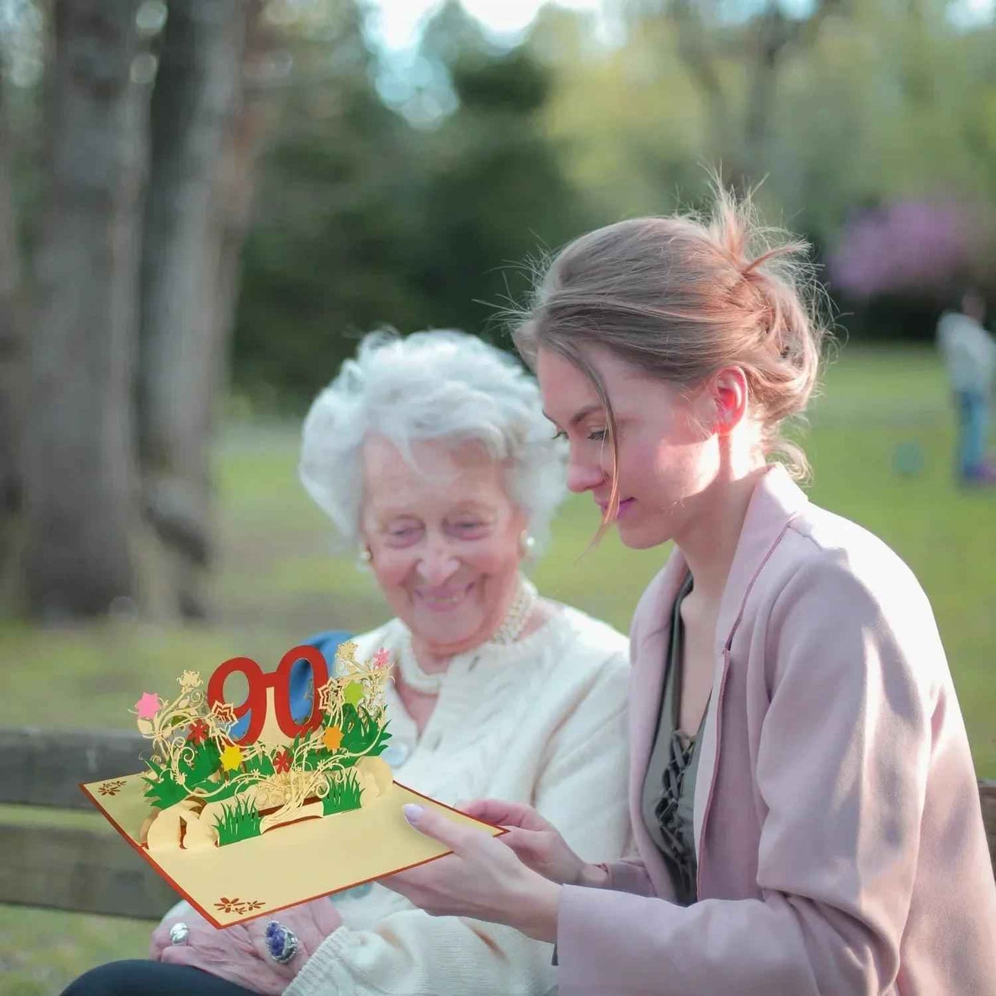 Pop-Up-Karte zum Geburtstag – Zahl 90, Geburtstagseinladung & Jubiläum, N328