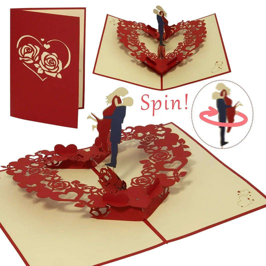 Hochzeitskarte 3D Pop-Up - Rotierendes Tanzendes Brautpaar XXL, N197 - LINPopUp