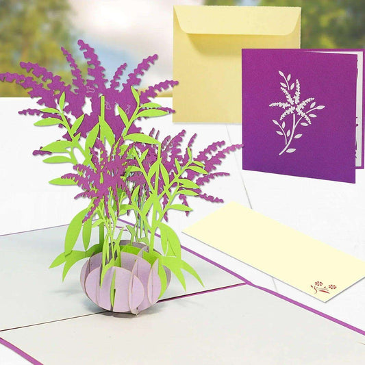 Pop Up Karte 3D Lila Wasserlilien – Grußkarte Muttertag & Geburtstag - LINPopUp