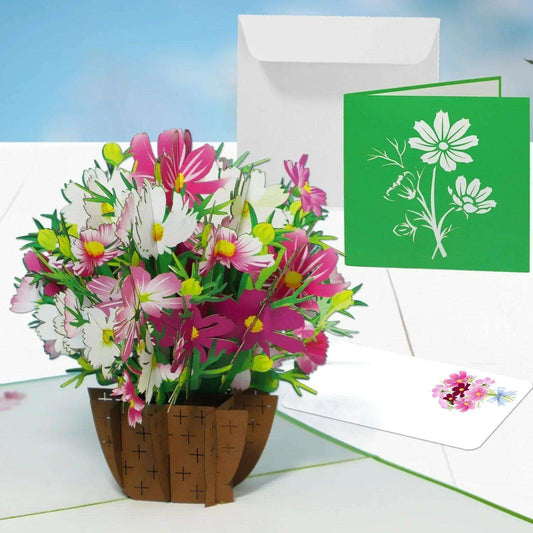 3D Pop-Up Karte Blumenkarte, Blumenstrauß, N503 - LINPopUp