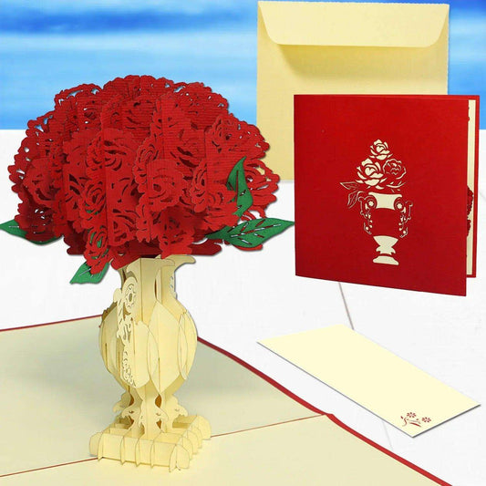 3D Pop-Up Karte Blumenkarte, Pflingstrose, N360 - LINPopUp
