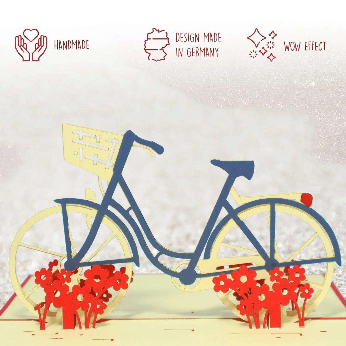 3D Pop-Up Karte Fahrrad - kreative Grußkarte für Radfahrer, N156 - LINPopUp