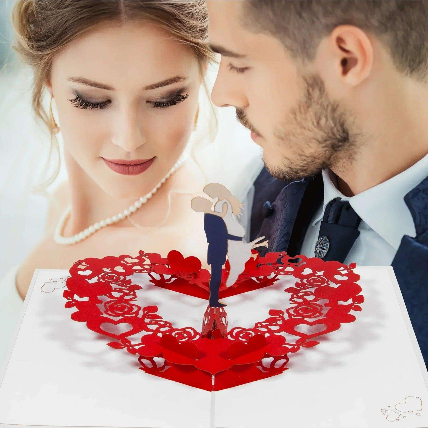 Hochzeitskarte 3D Pop-Up - Rotierendes Tanzendes Brautpaar, N75 - LINPopUp