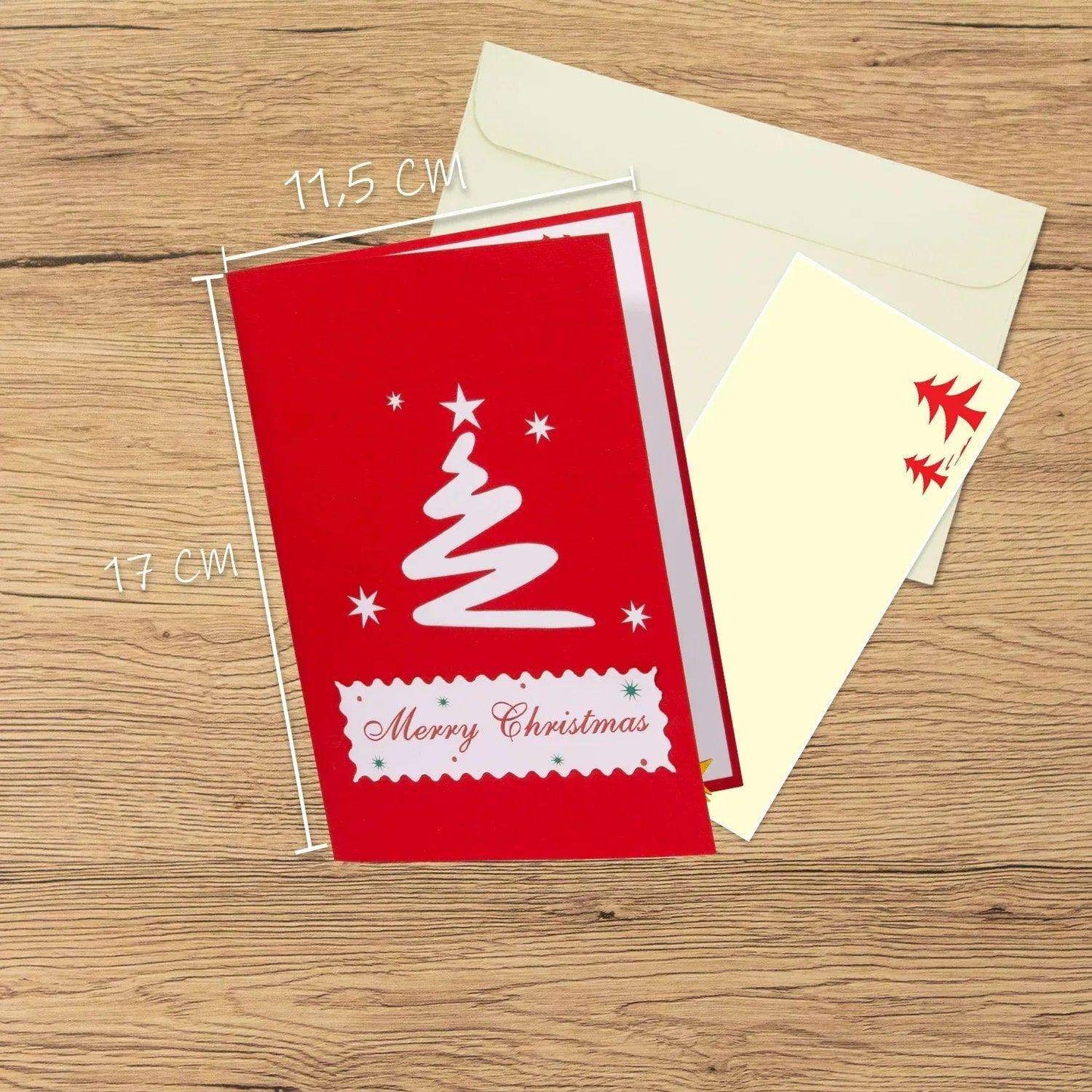 Pop Up Weihnachtskarte 3D - Klassischer Weihnachtsbaum, Tannenbaum, N459 - LINPopUp