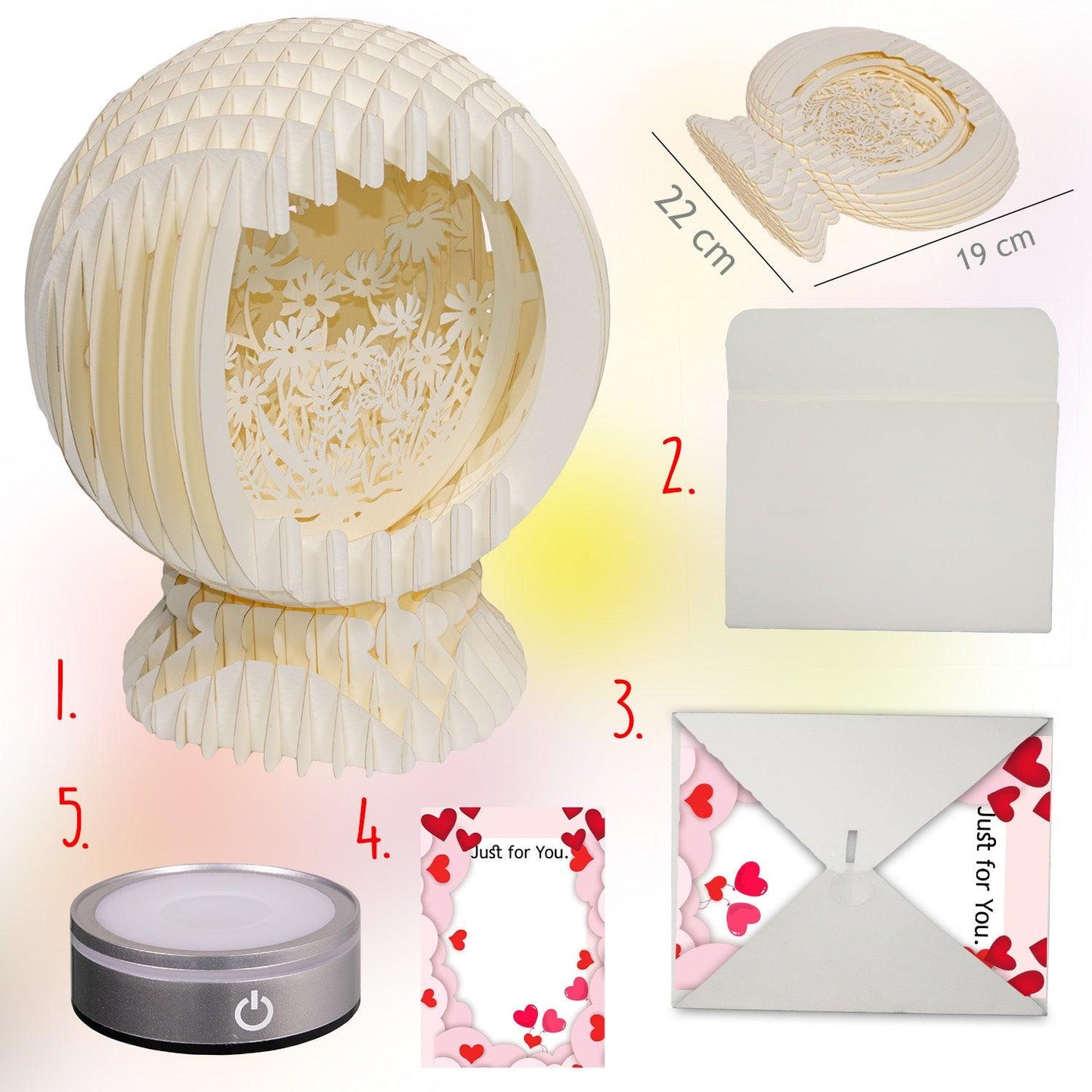 LINPopUp MagicPaper – 3D Pop-Up Blumen Garten Kugel mit LED - LINPopUp