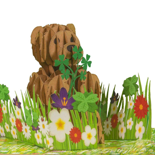 3D Pop-Up Karte Bär auf der Blumenwiese, N10 - LINPopUp