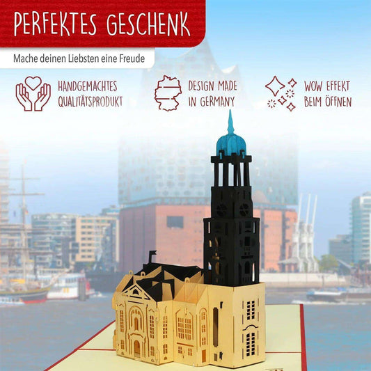 Pop-Up Karte Hamburg - 3D Stadtkarte Stadtbesichtigung Gutschein, N204 - LINPopUp