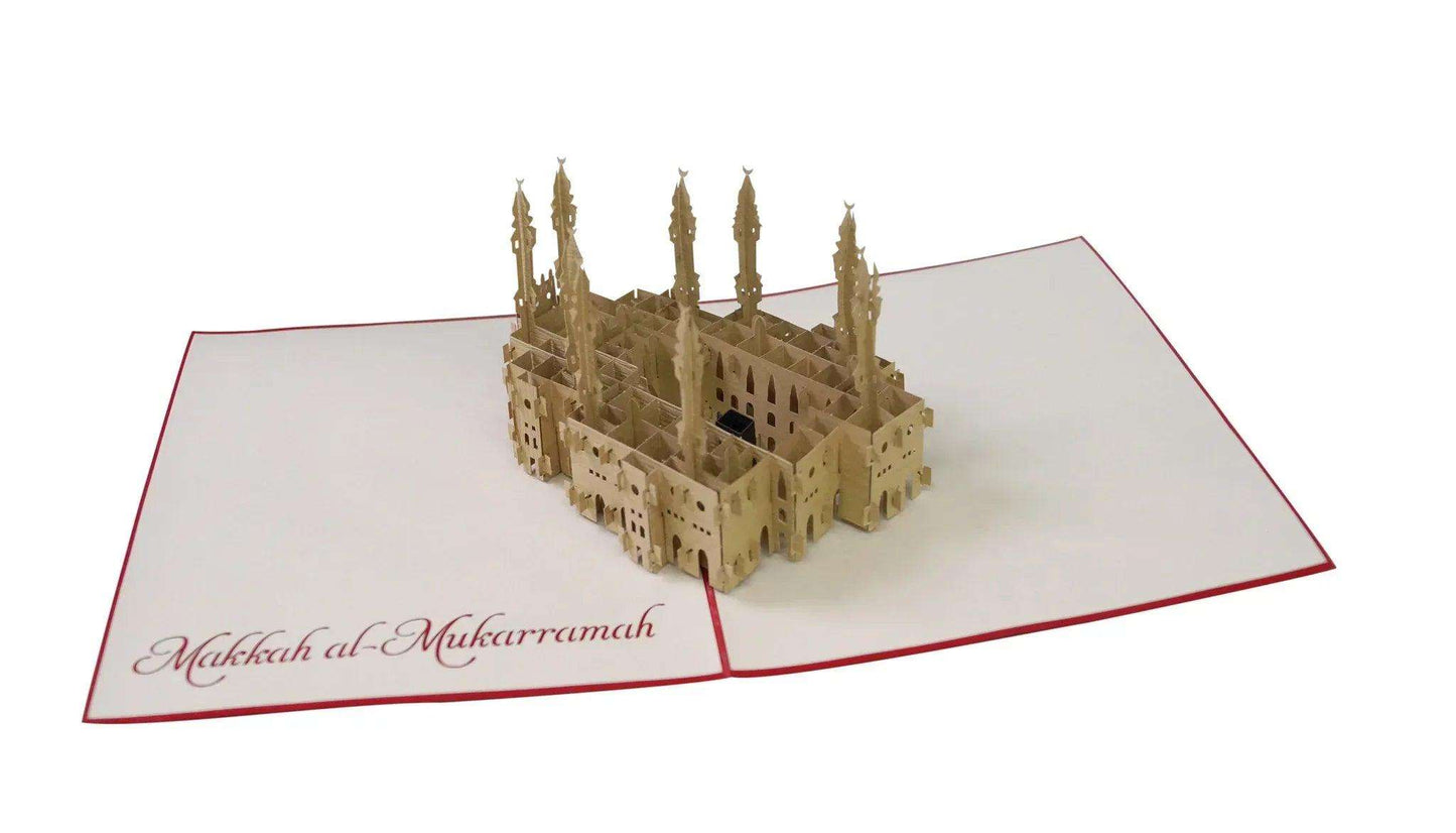 Pop-Up Karte Mekka - 3D Pilgerreise Glückwunschkarte Gutschein, N202 - LINPopUp