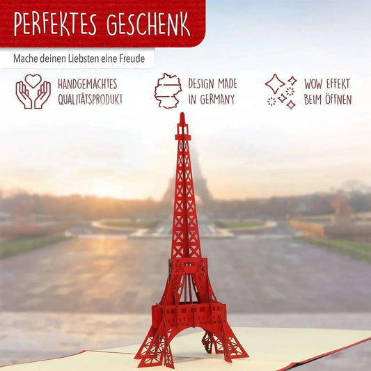 Pop-Up Karte Paris - 3D Stadtkarte Stadtbesichtigung Gutschein, N181 - LINPopUp