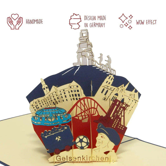 Pop-Up Karte Ruhrgebiet - 3D Gelsenkirchen Stadtbesichtigung Gutschein, N366 - LINPopUp