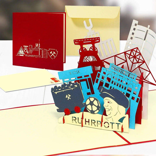 Pop-Up Karte Ruhrgebiet - 3D Stadtkarte Stadtbesichtigung Gutschein, N267 - LINPopUp