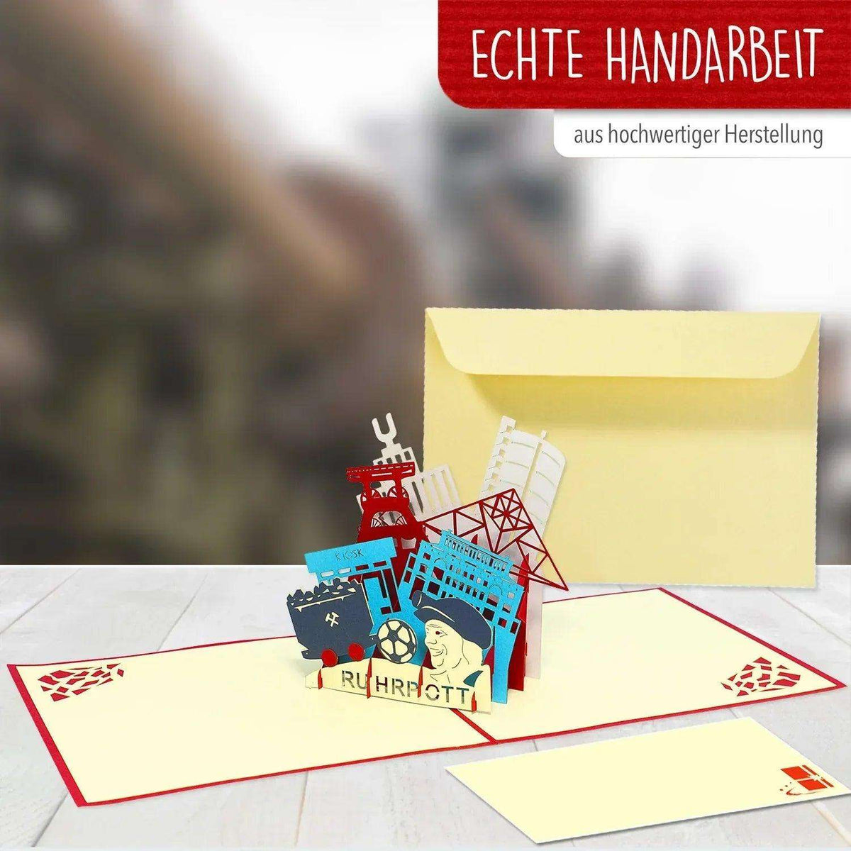 Pop-Up Karte Ruhrgebiet - 3D Stadtkarte Stadtbesichtigung Gutschein, N267 - LINPopUp