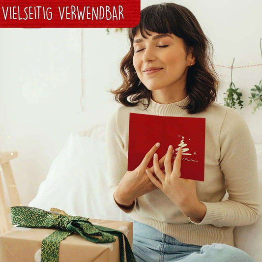 Pop Up Weihnachtskarte 3D - Klassischer Weihnachtsbaum, Tannenbaum, N412 - LINPopUp