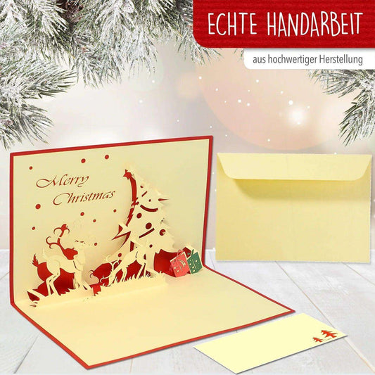 Pop Up Weihnachtskarte 3D - Rentier, N408 - LINPopUp
