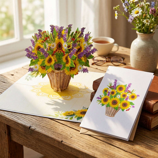 Pop Up Karte 3D Sonnenblumen – Grußkarte Geburtstag & Muttertag | LINPopUp LINPopUp 17576-N335