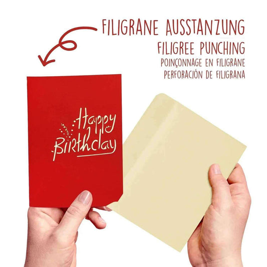 Pop-Up-Karte zum Geburtstag – Zahl 65, Geburtstagseinladung & Jubiläum, N226