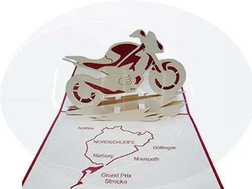 3D Pop-Up Karte Motorrad - Grußkarte für Biker & Motorradfans, N158 - LINPopUp
