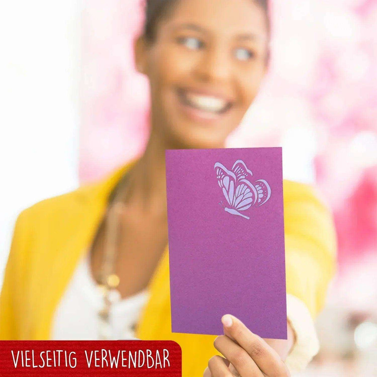 Pop Up Karte 3D Schmetterling Lila – Grußkarte Geburtstag & Muttertag - LINPopUp