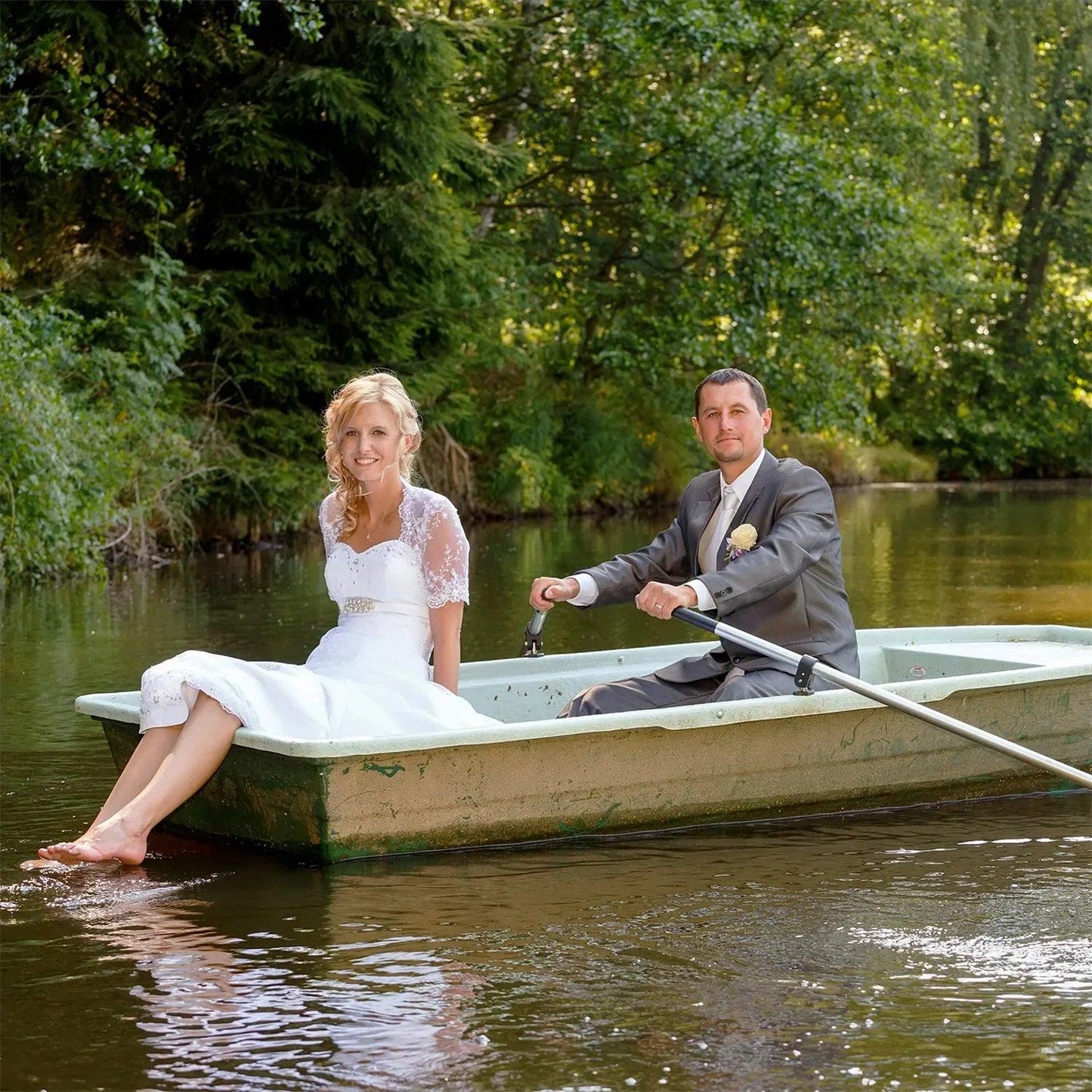 Hochzeitskarte Pop Up 3D - Glückwunschkarte zur Hochzeit,Brautpaar im Boot, N71 - LINPopUp