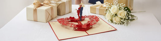 Rotierende Pop-Up-Karte, 3D Grußkarte – Die Hochzeitskarte mit Wow-Effekt
