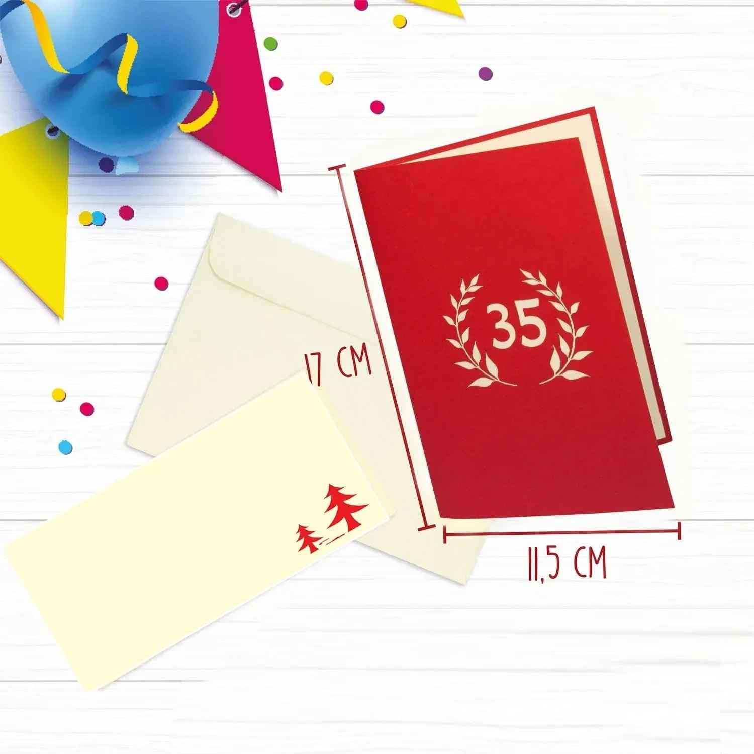 Pop-Up-Karte zum Geburtstag – Zahl 35, Geburtstagseinladung & Jubiläum, N302