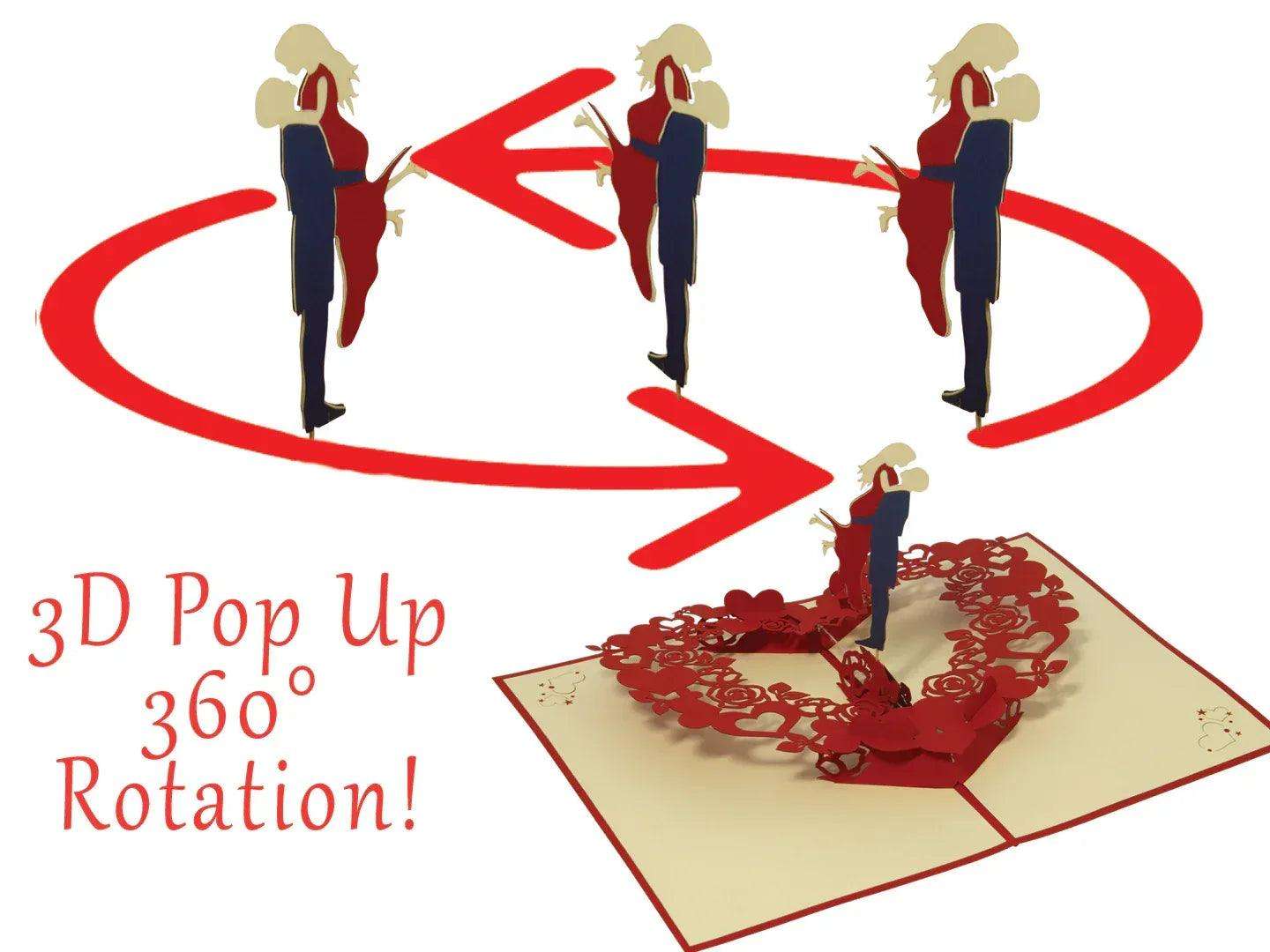 Hochzeitskarte 3D Pop-Up - Rotierendes Tanzendes Brautpaar, N34 LINPopUp N34