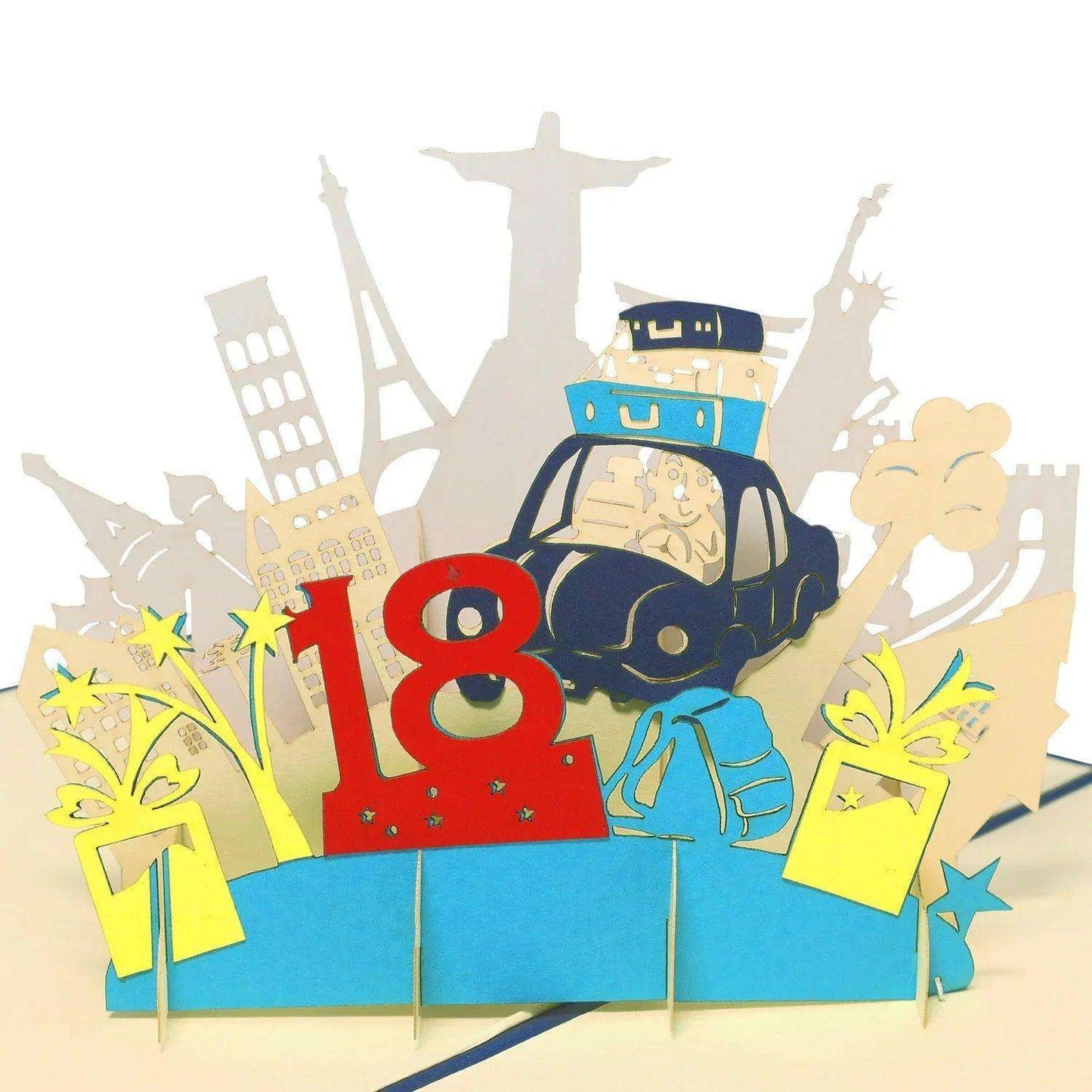 3D Pop-Up Karte 18. Geburtstag, N16 - LINPopUp