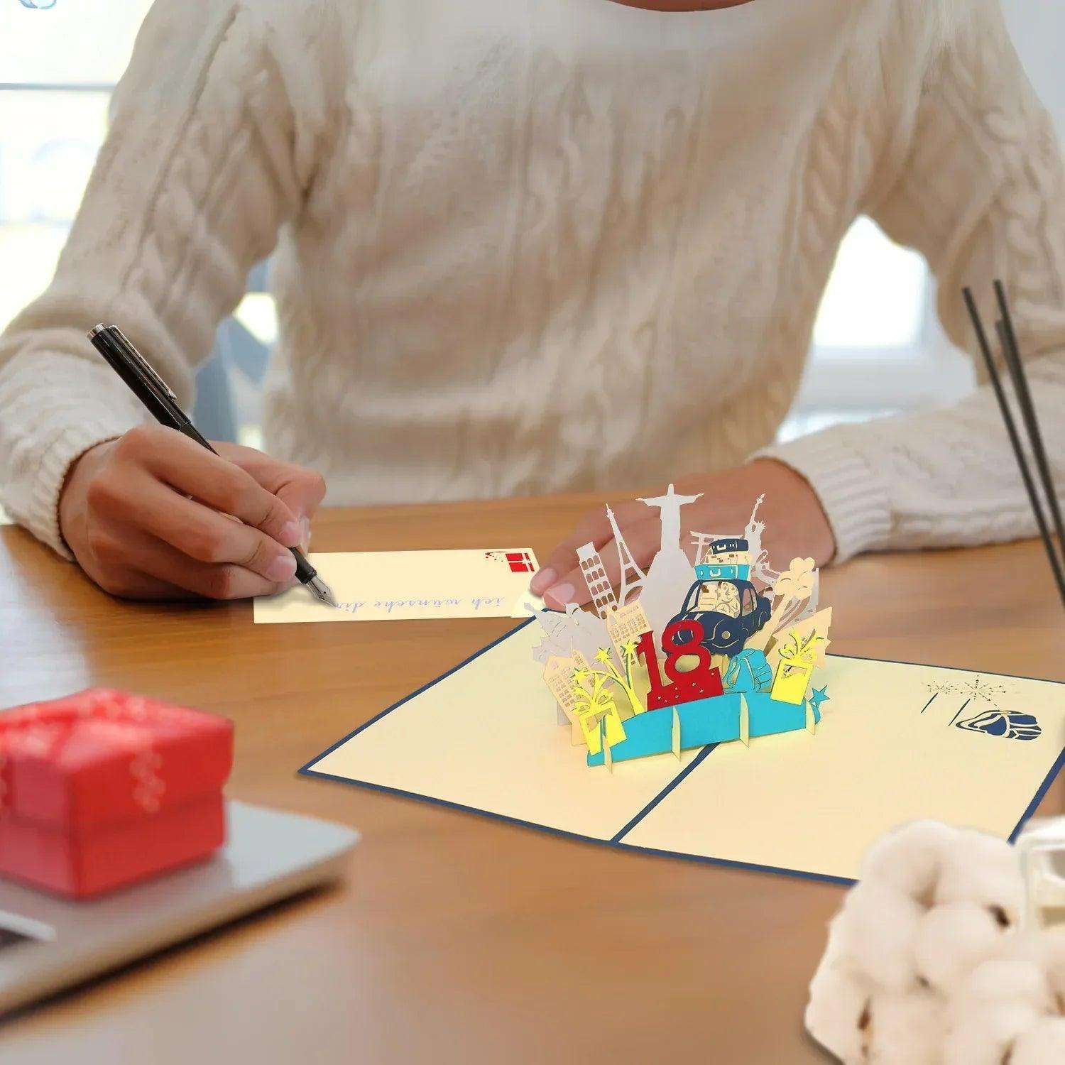 3D Pop-Up Karte 18. Geburtstag, N16 - LINPopUp